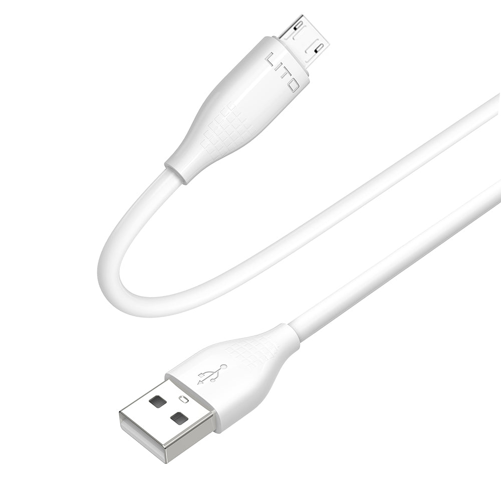 Lito - Data Cable (LD03V) - USB to Micro-USB, Fast Charging, 2.4A, 1m - White