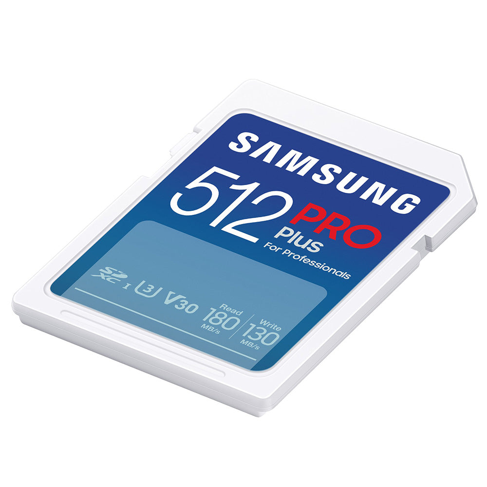 - Memory Card PRO Plus + Reader Full Size (MB-SD512SB/WW) - SDXC, 512GB, UHS-I, U3, V30, A2, 180MB/s - Blue/White