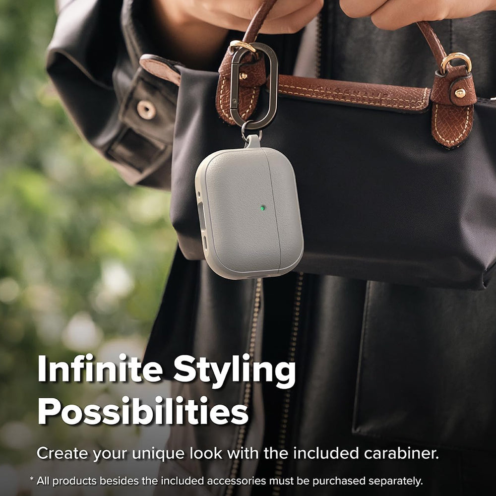 Ringke - Protection Case Onyx Magnetic - for AirPods Pro 3, Non-Slip Texture, Carabiner Hole - Warm Gray