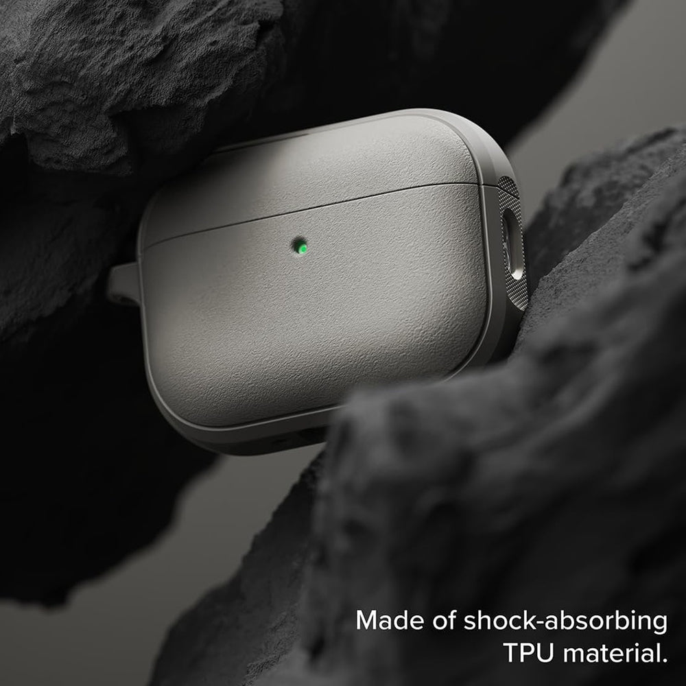 Ringke - Protection Case Onyx Magnetic - for AirPods Pro 3, Non-Slip Texture, Carabiner Hole - Warm Gray