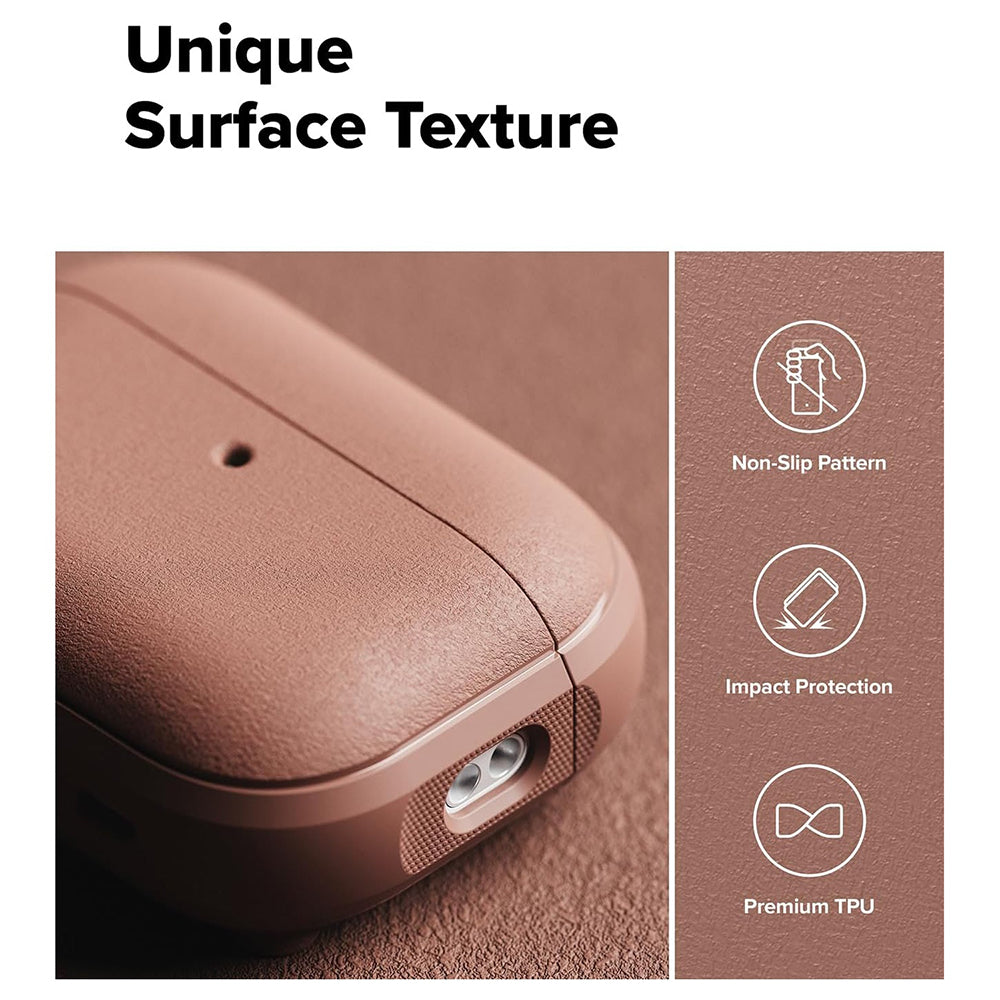 Ringke - Protection Case Onyx Magnetic - for AirPods Pro 3, Non-Slip Texture, Carabiner Hole - Constant Coral