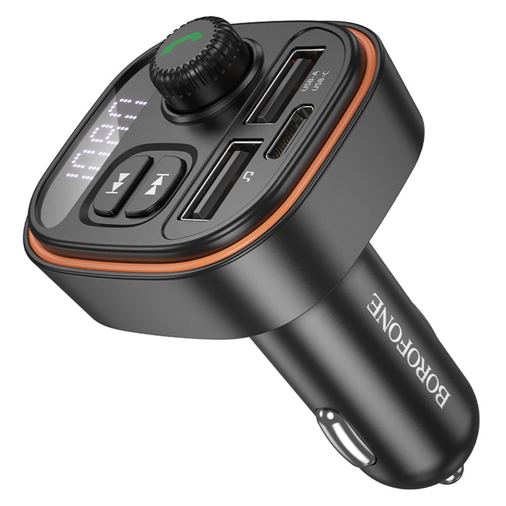 Borofone - FM Modulator and Car Charger Heroic (BC59) - Bluetooth V5.4, 2x USB, Type-C, MP3 Playback - Black