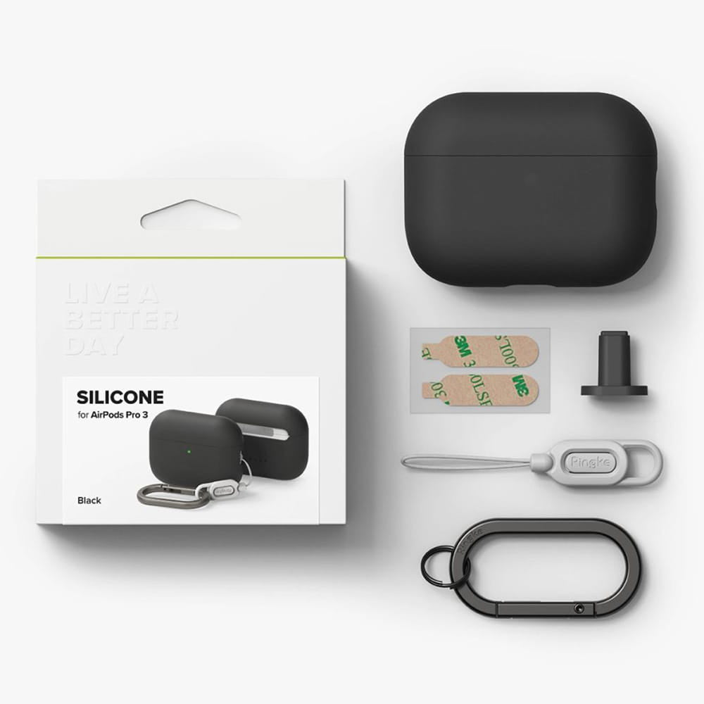 Ringke - Silicone - Apple AirPods Pro 3 - Black