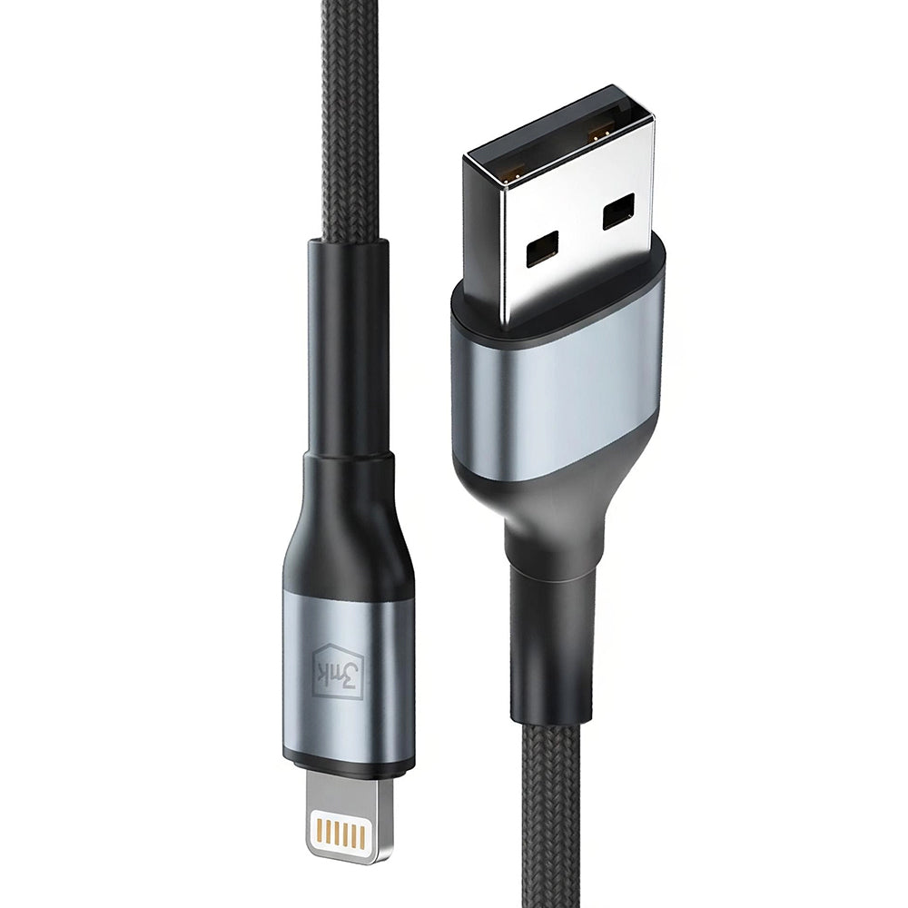 3mk - Data Cable Hyper N-Series - USB to Lightning, 12W, 5V/2.4A, 1m - Black