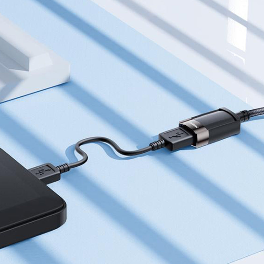 Yesido - Extension Adapter (GS26) - USB 2.0, with 1.5m Cable, Braided, High-Speed Transmission - Grey