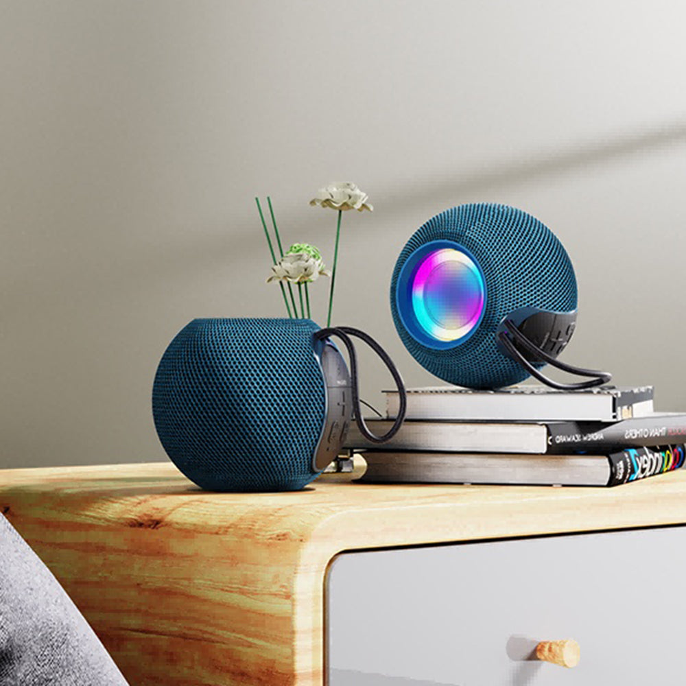 Yesido - Wireless Speaker (YSW13) - Bluetooth 5.1, RGB Lights, Portable, Surround Sound, TF, USB, DC5V, 1200mAh, 5W - Blue