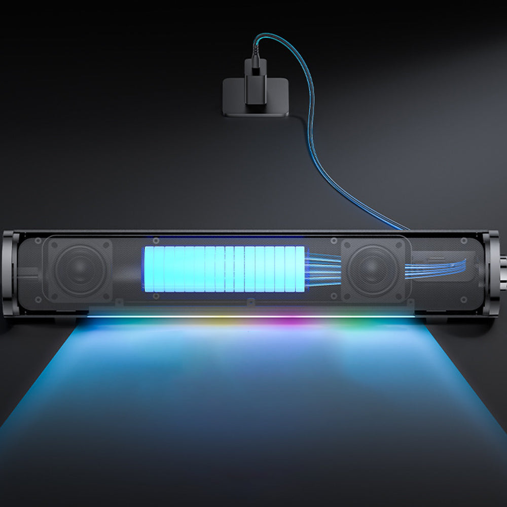 Yesido - Wireless Speaker (YSW27) - Bluetooth 5.3, Audio System Sound Amplifier, RGB Lights, TF, AUX, USB, 1200mAh - Black