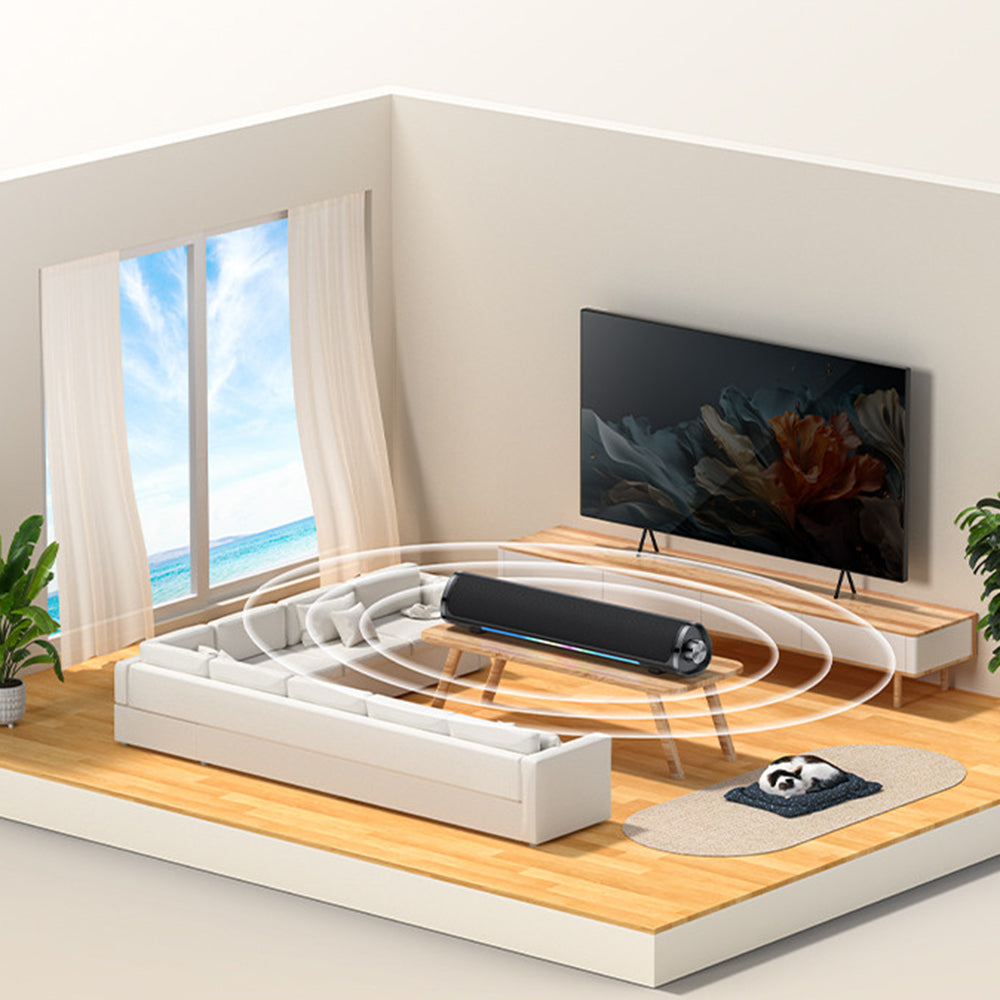 Yesido - Wireless Speaker (YSW27) - Bluetooth 5.3, Audio System Sound Amplifier, RGB Lights, TF, AUX, USB, 1200mAh - Black