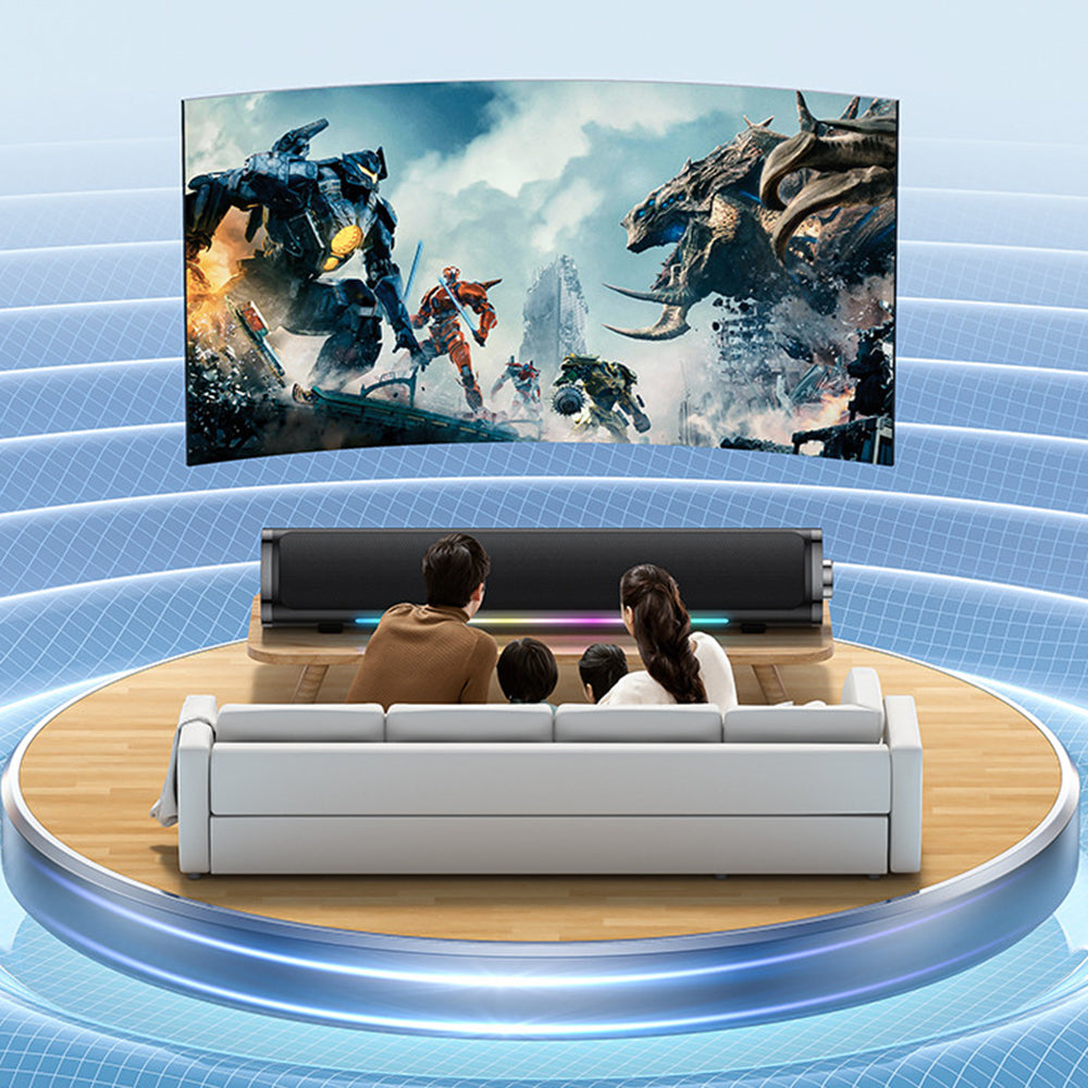 Yesido - Wireless Speaker (YSW27) - Bluetooth 5.3, Audio System Sound Amplifier, RGB Lights, TF, AUX, USB, 1200mAh - Black