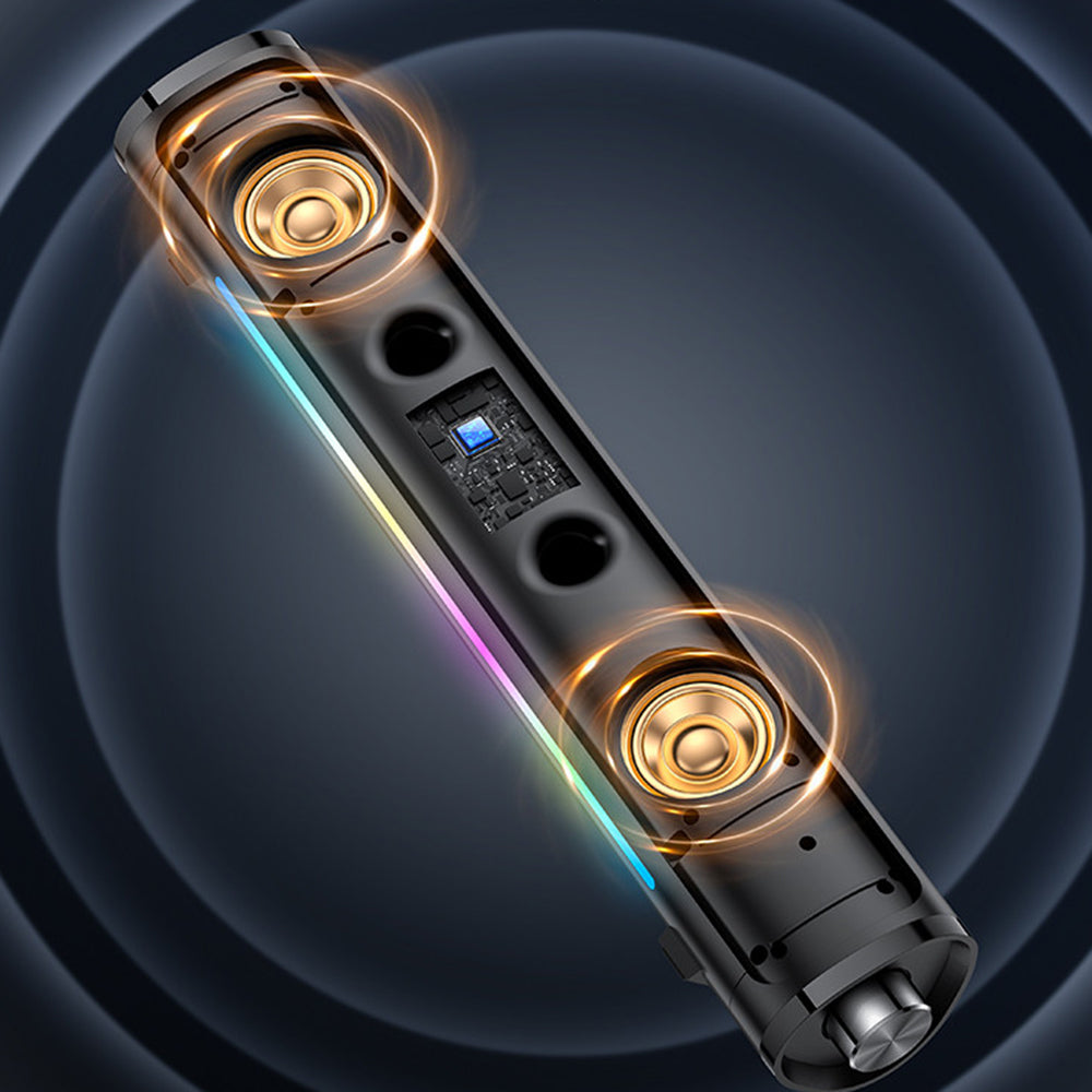 Yesido - Wireless Speaker (YSW27) - Bluetooth 5.3, Audio System Sound Amplifier, RGB Lights, TF, AUX, USB, 1200mAh - Black