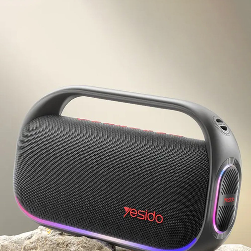 Yesido - Wireless Speaker (YSW31) - RGB Lighting Effect, Bluetooth 5.0, 80W, 8000mAh, Waterproof - Black