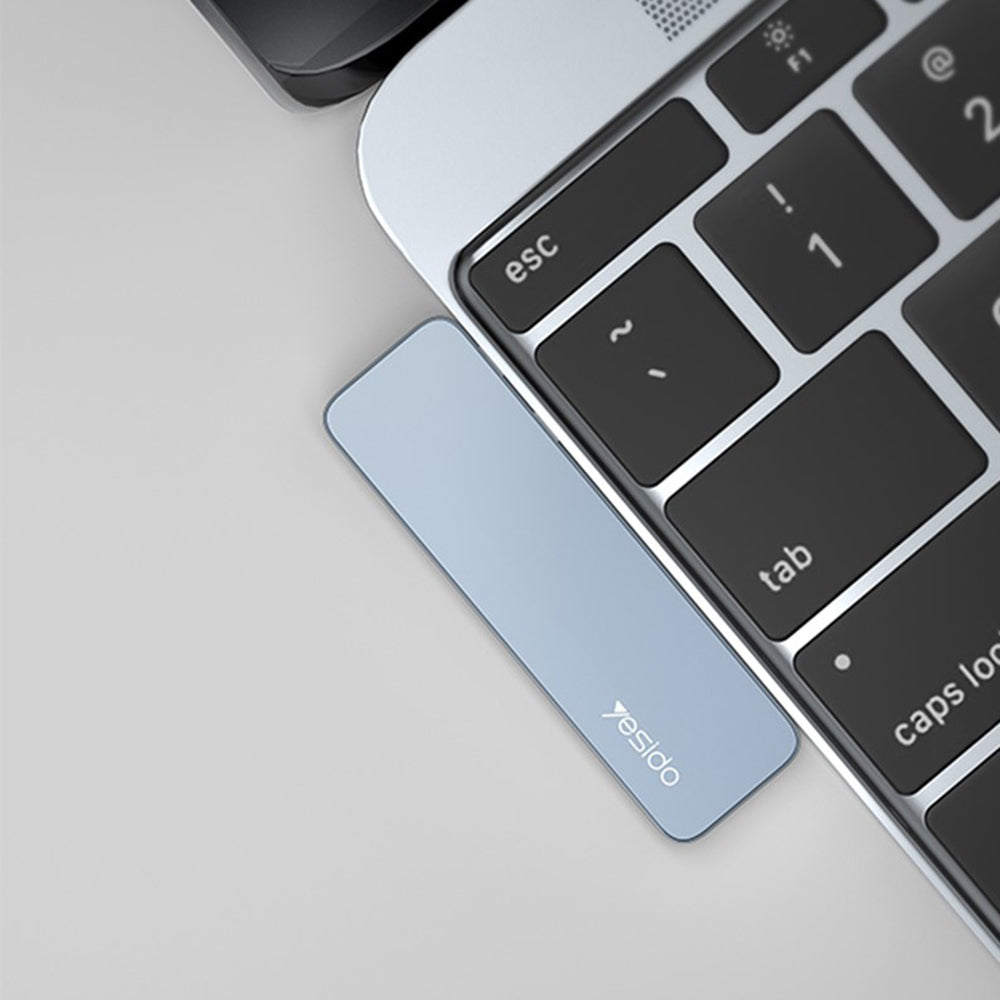 Yesido - Docking Station 6in1 (HB10) - 2x Type-C to 3x USB, USB-C, SD/TF, 6in1 Splitter, Fast Charging, 96W, 5Gbps - Gray