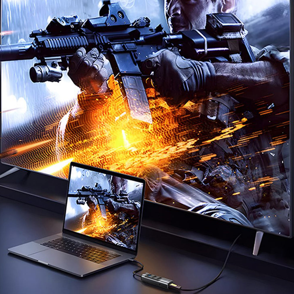 Yesido - Docking Station 5in1 (HB22) - Type-C to 3x USB, USB-C, HDMI, PD100W, Fast Charge, 4K@30Hz, 5Gbps - Gray