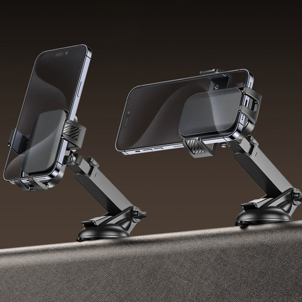 Yesido - Car Holder (C267) - for Dashboard/Windshield, 360, with Telescopic Clamp Arm, Easy Extending Clip, Non-slip - Black