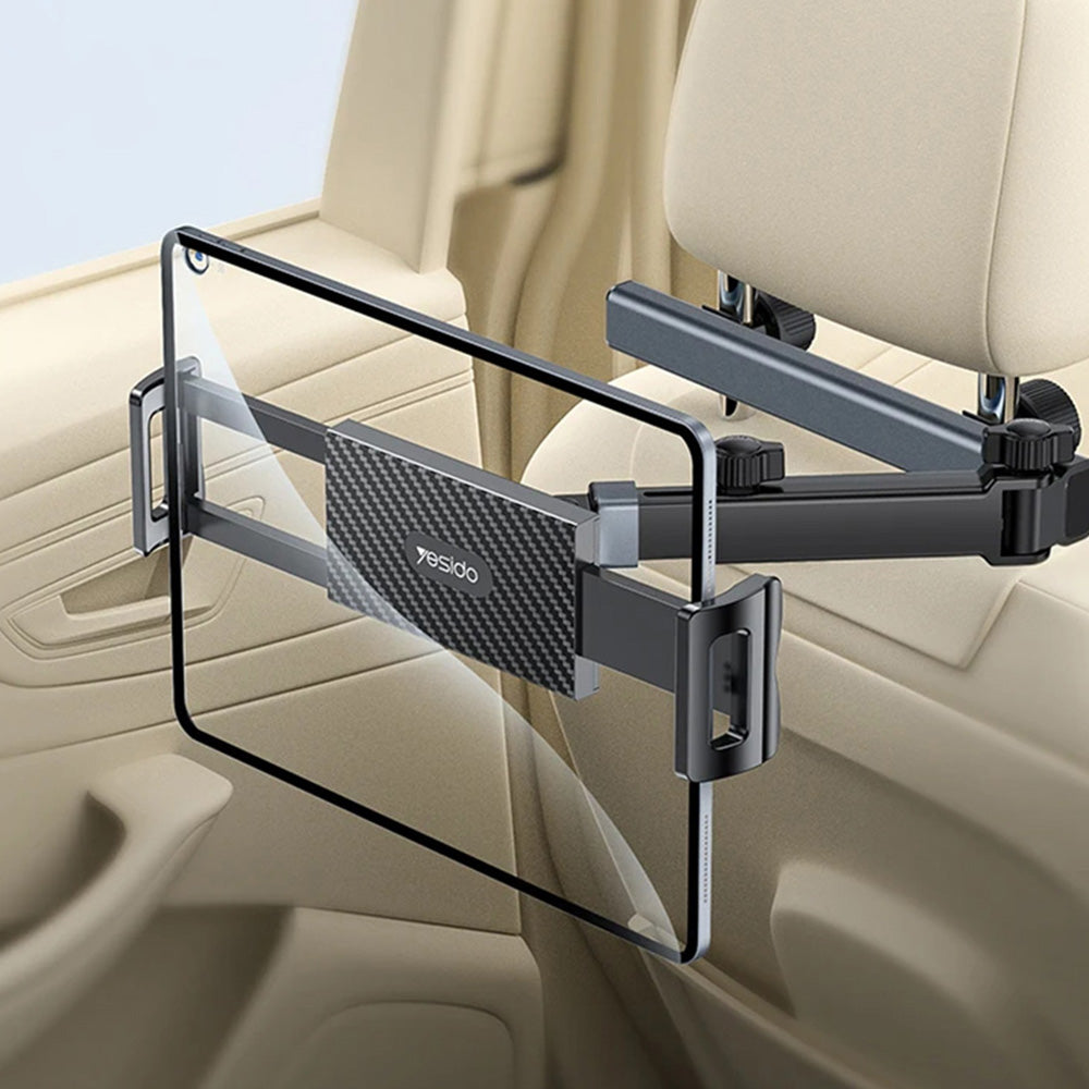 Yesido - Car Holder (C294) - for Headrest, 360, Telescopic, Extra Wide Clamping Arm, 4.7 - 13inch Devices - Black
