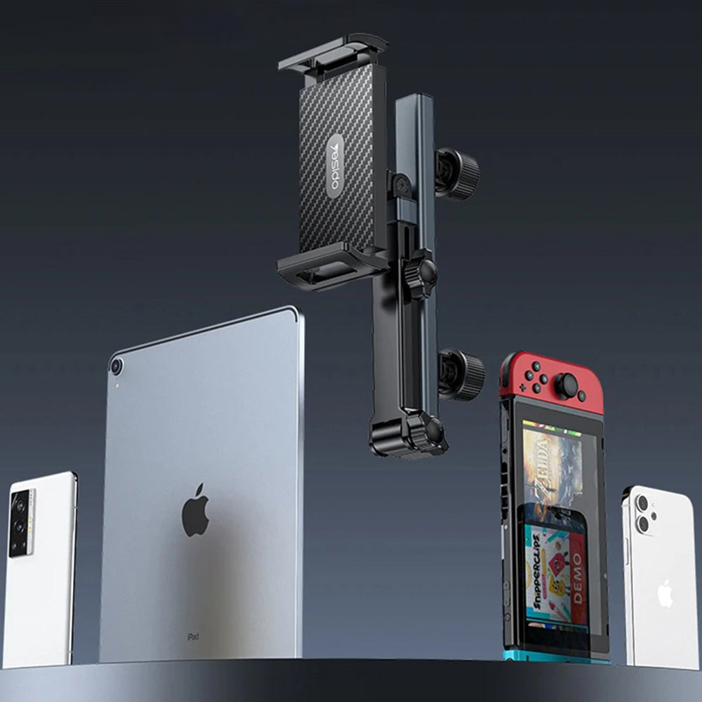 Yesido - Car Holder (C294) - for Headrest, 360, Telescopic, Extra Wide Clamping Arm, 4.7 - 13inch Devices - Black