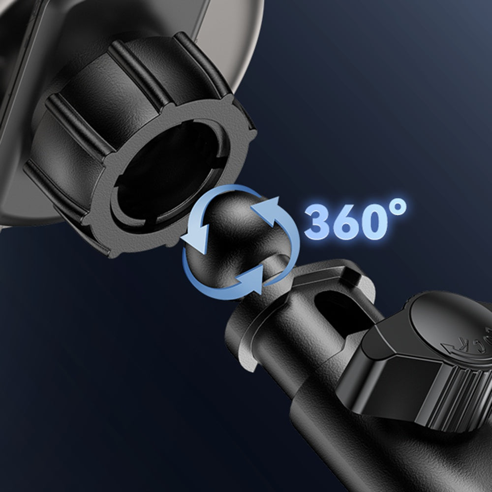 Yesido - Car Holder with Wireless Charging (DS30) - for Dashboard/Windshield/Air Vent, Type-C, 15W, Qi2.0 - Black