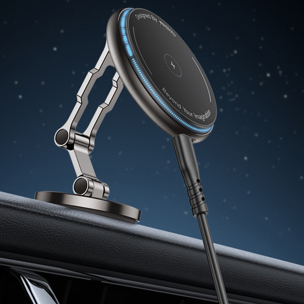 Yesido - Car Holder with Wireless Charging (C306) - for Dashboard, Anti Shake, Zinc Alloy, 15W - Black