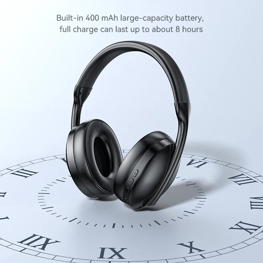 Yesido - Wireless Headphones (EP08) - with Bluetooth V5.3, Active Noise Cancelling, Microphone, 500mAh - Black