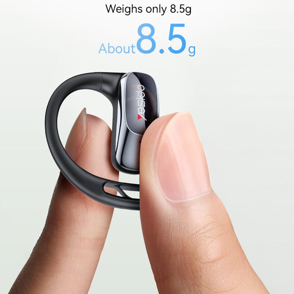 Yesido - Wireless Earbuds (YSP24) - with Bluetooth V5.4, Open-ear Design, Three-band Prominence, Touch, 400mAh, USB-C - Black