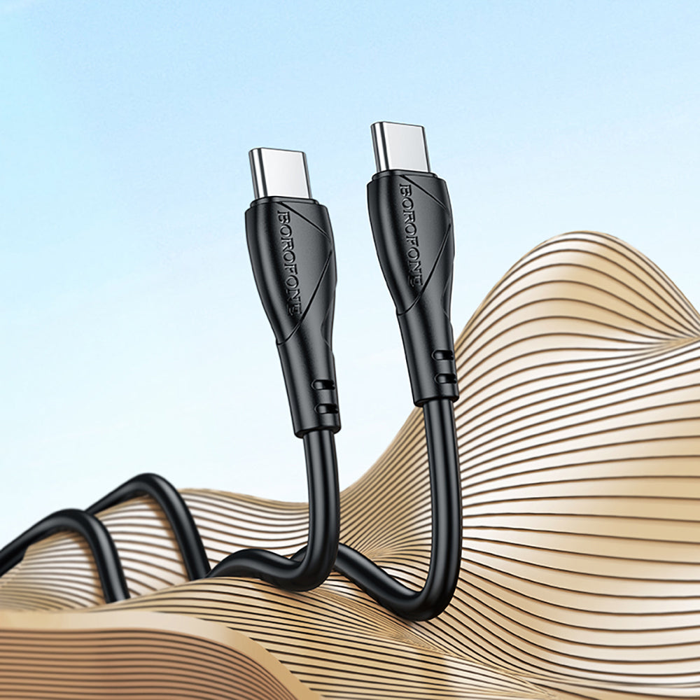 Borofone - Data Cable Energy Series (BX121) - Type-C to Type-C, PVC, 3A, PD 60W, 1m - Black