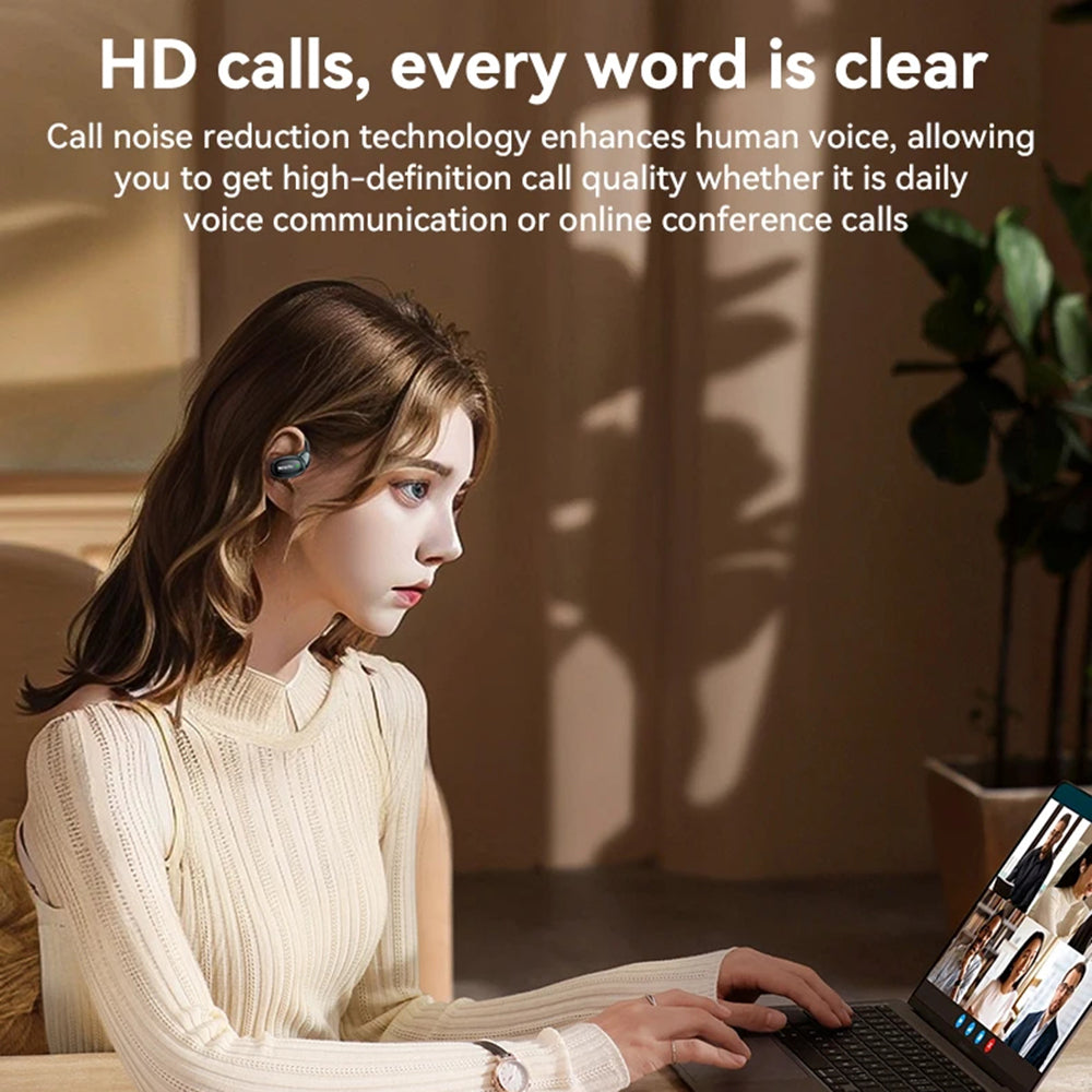 Yesido - Wireless Earbuds (YSP19 WH) - with Bluetooth V5.4, Open-ear Design, 400mAh, Type-C, 30hrs Working Time - White