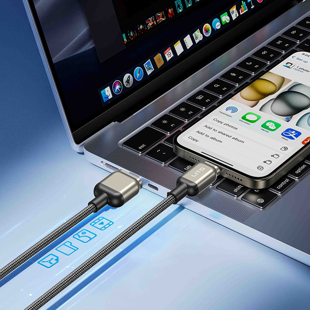 Lito - Data Cable (LD17) - USB to Lightning, Fast Charging, Braided Nylon - Black