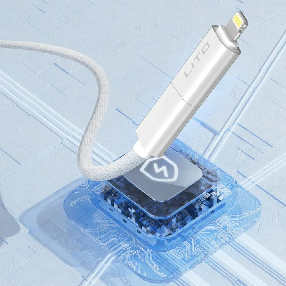 Lito - Data Cable Magnetic 4in1 (LD21) - 5A High Current, 100W Fast Charging, Magnetic Design, Built-in Smart Chip - White
