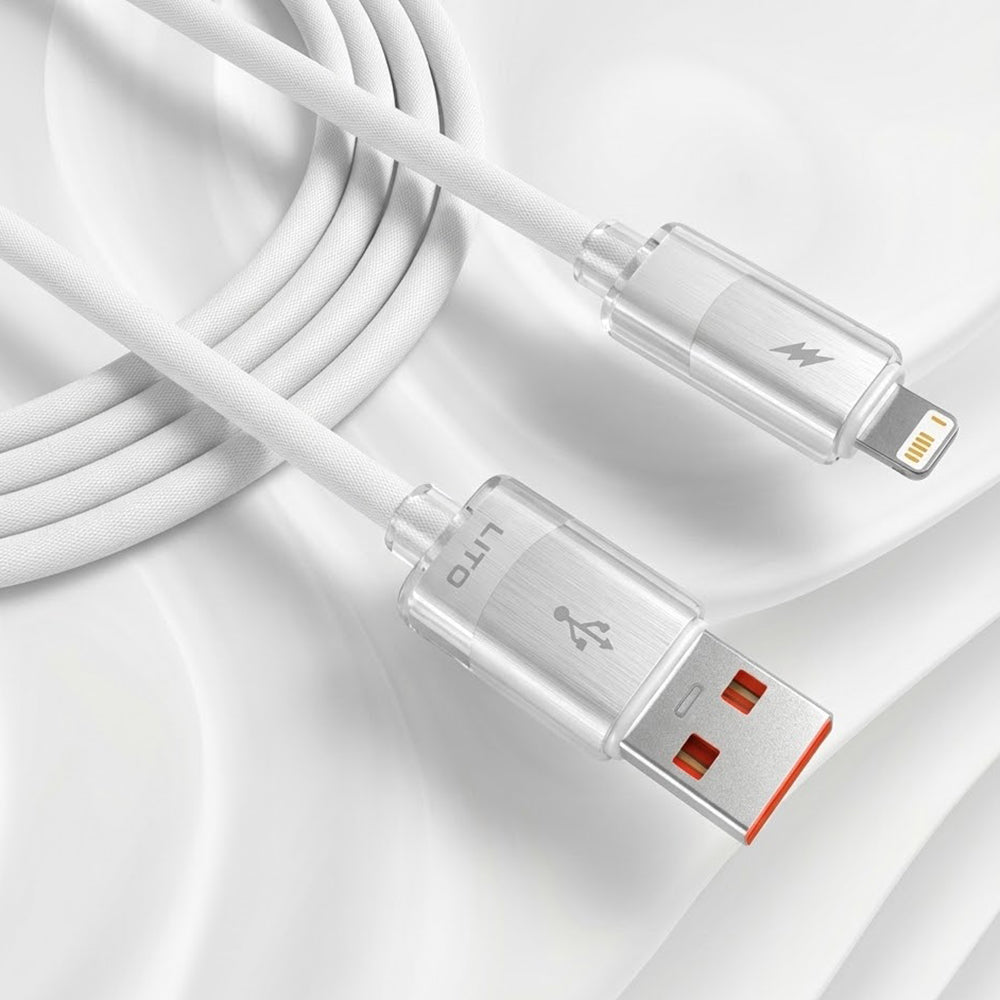 Lito - Data Cable Liquid Silicone (LD07) - USB to Lightning, Fast Charging 60W, Anti-freeze, Anti-fire - White