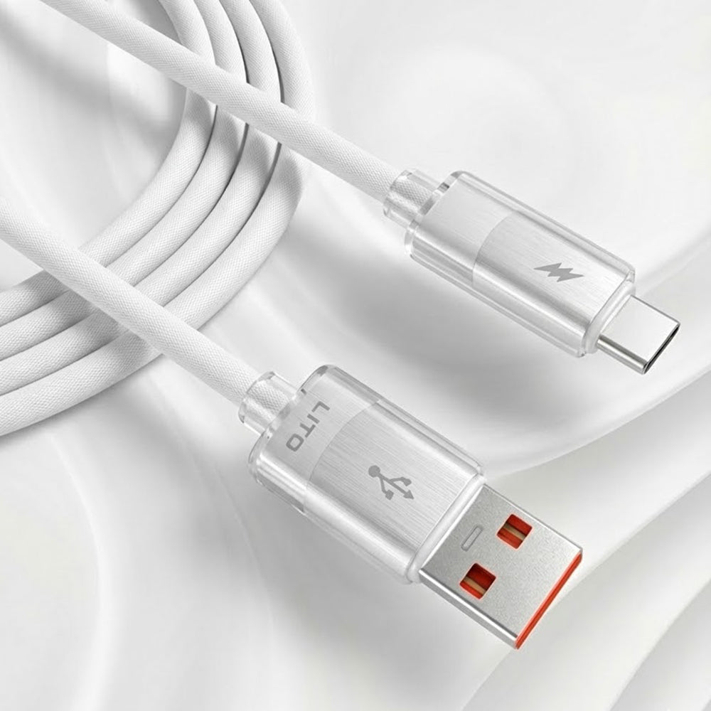 Lito - Data Cable Liquid Silicone (LD07) - USB to Type-C, Fast Charging, Anti-freeze, Anti-fire - White
