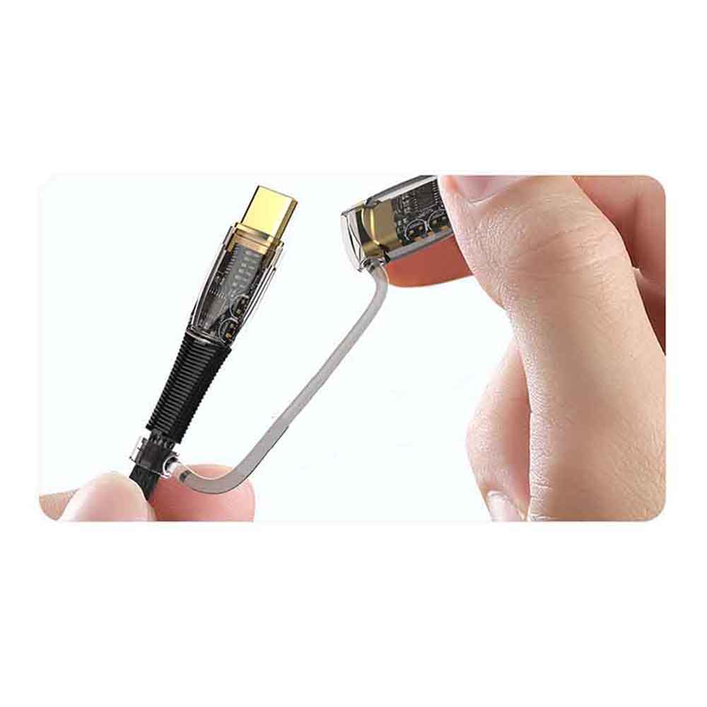 Lito - Data Cable Transparent 2in1 (LD12) - Type-C to Type-C, Lightning, Fast Charge, Braided, Anti-oxidant - Black