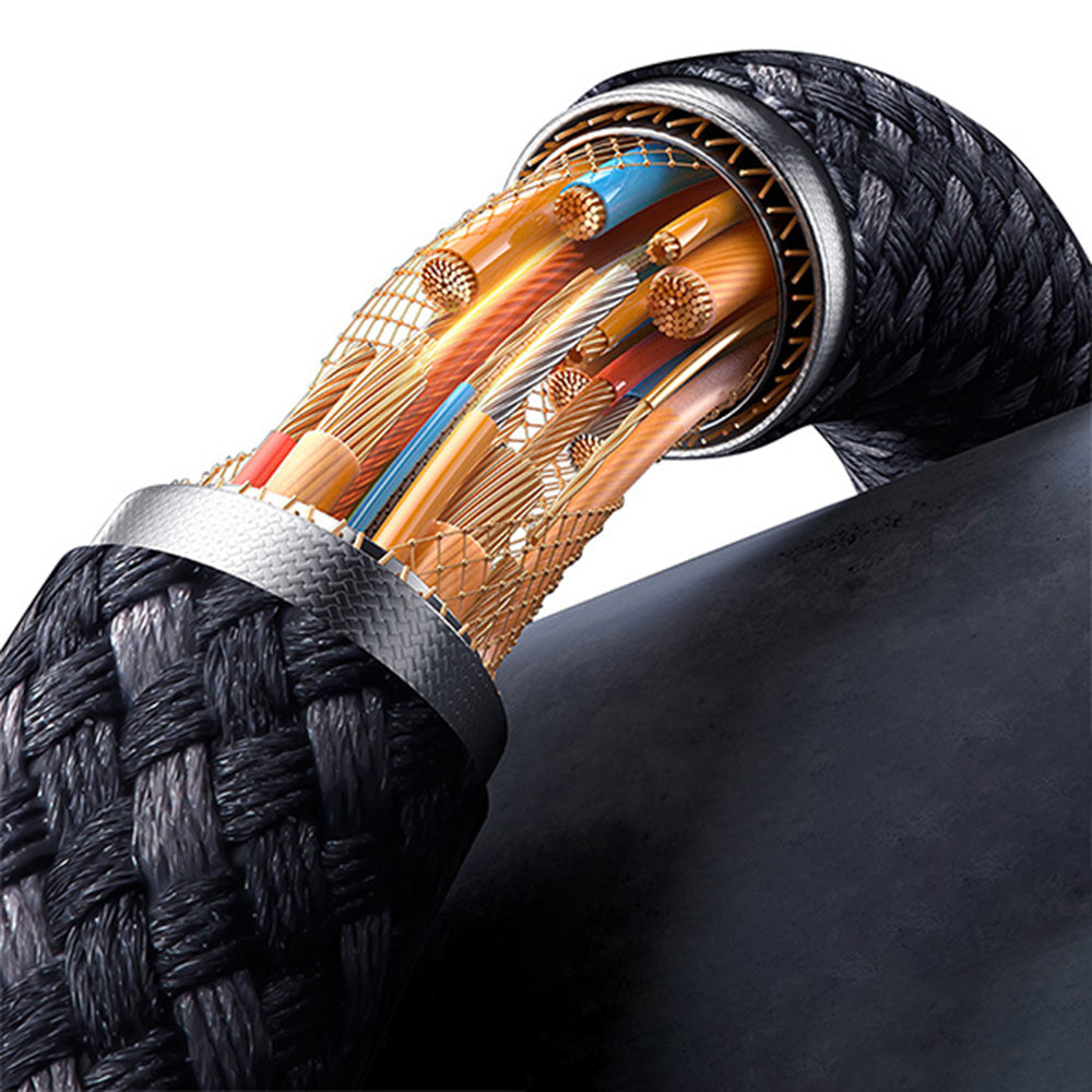 Lito - Data Cable Transparent 2in1 (LD12) - Type-C to Type-C, Lightning, Fast Charge, Braided, Anti-oxidant - Black