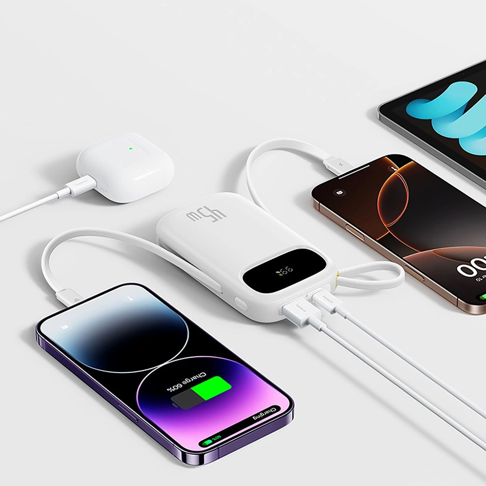 Baseus EnerFill FC31 Qpow 3 Power Bank 10000mAh 45W Moon White