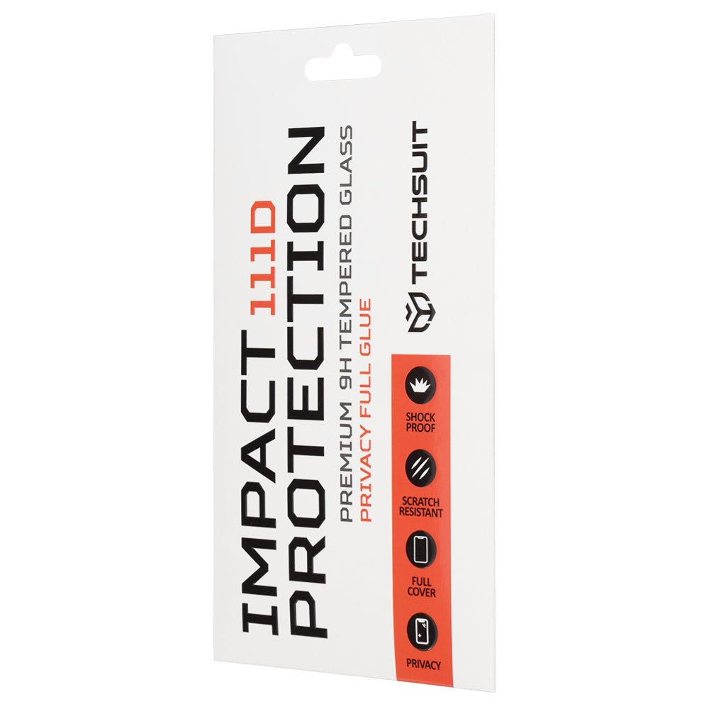 Techsuit - 111D Privacy Full Glue - iPhone 12 / iPhone 12 Pro - Black