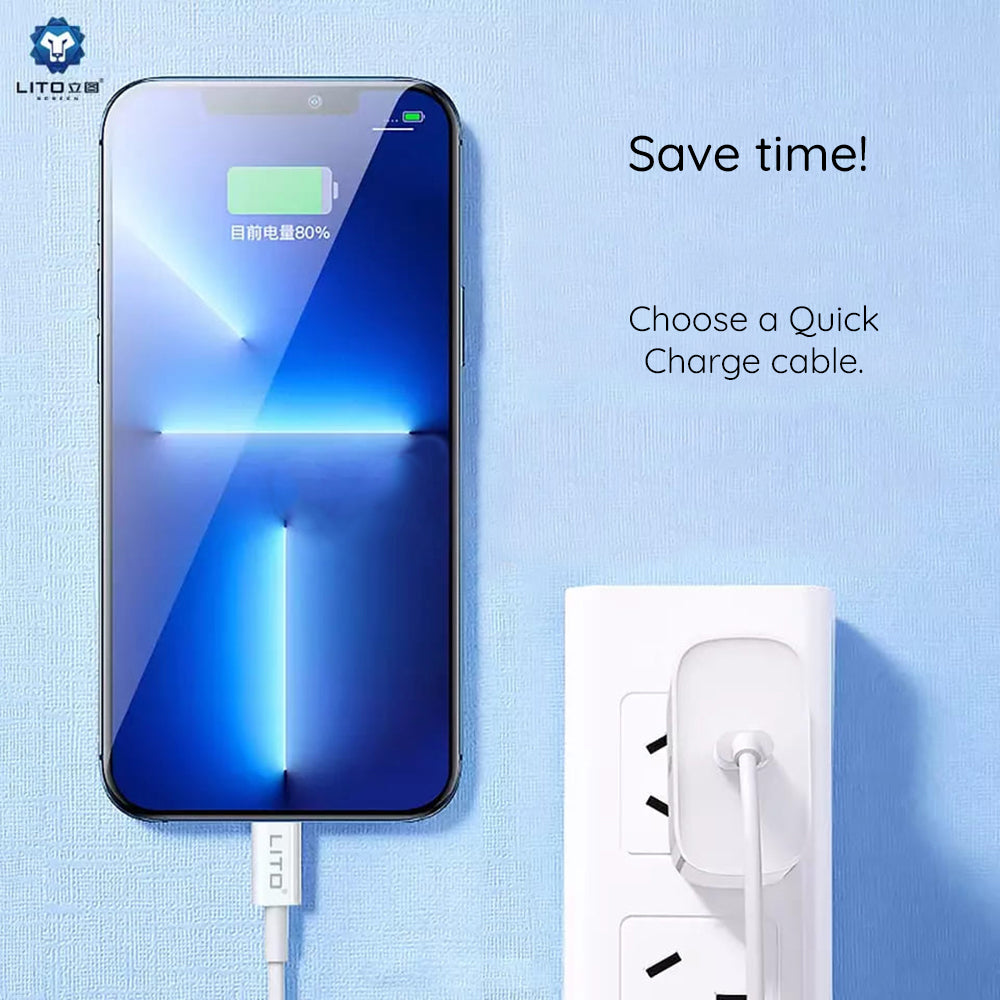 Lito - Data Cable - Type-C to Type-C Quick Charging PD18W, 2m - White