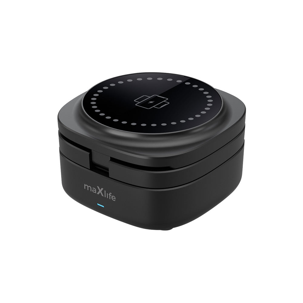 Maxlife MXWC-06 magnetic wireless charger για Μαγνητικός ασύρματος φορτιστής 3 σε 1 μέγιστης ισχύος 15W σε μαύρο χρώμα – PhoneBazaar
