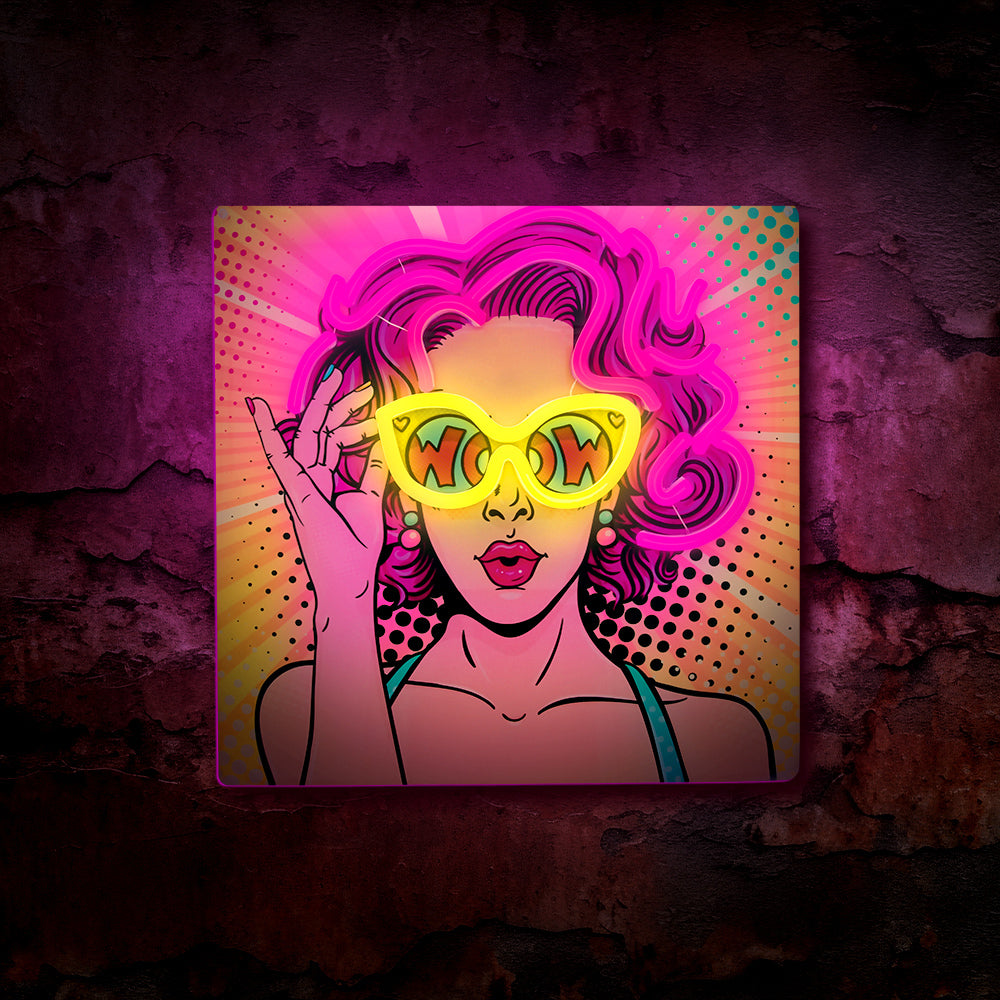 Forever Light Art LED Power Woman yellow-purple - Διακοσμητικό Φωτιστικό Neon σε Κιτρινο - Μωβ χρώμα