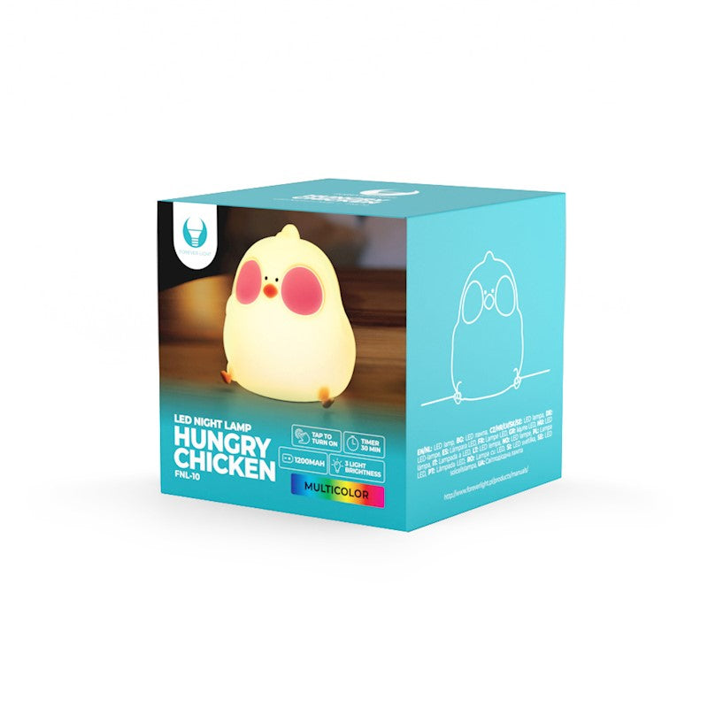 Forever Light LED Night Lamp Hungry Chicken FNL-10 Φωτιστικό νυκτός από μαλακή σιλικόνη με ενσωματωμένο χρονοδιακόπτη