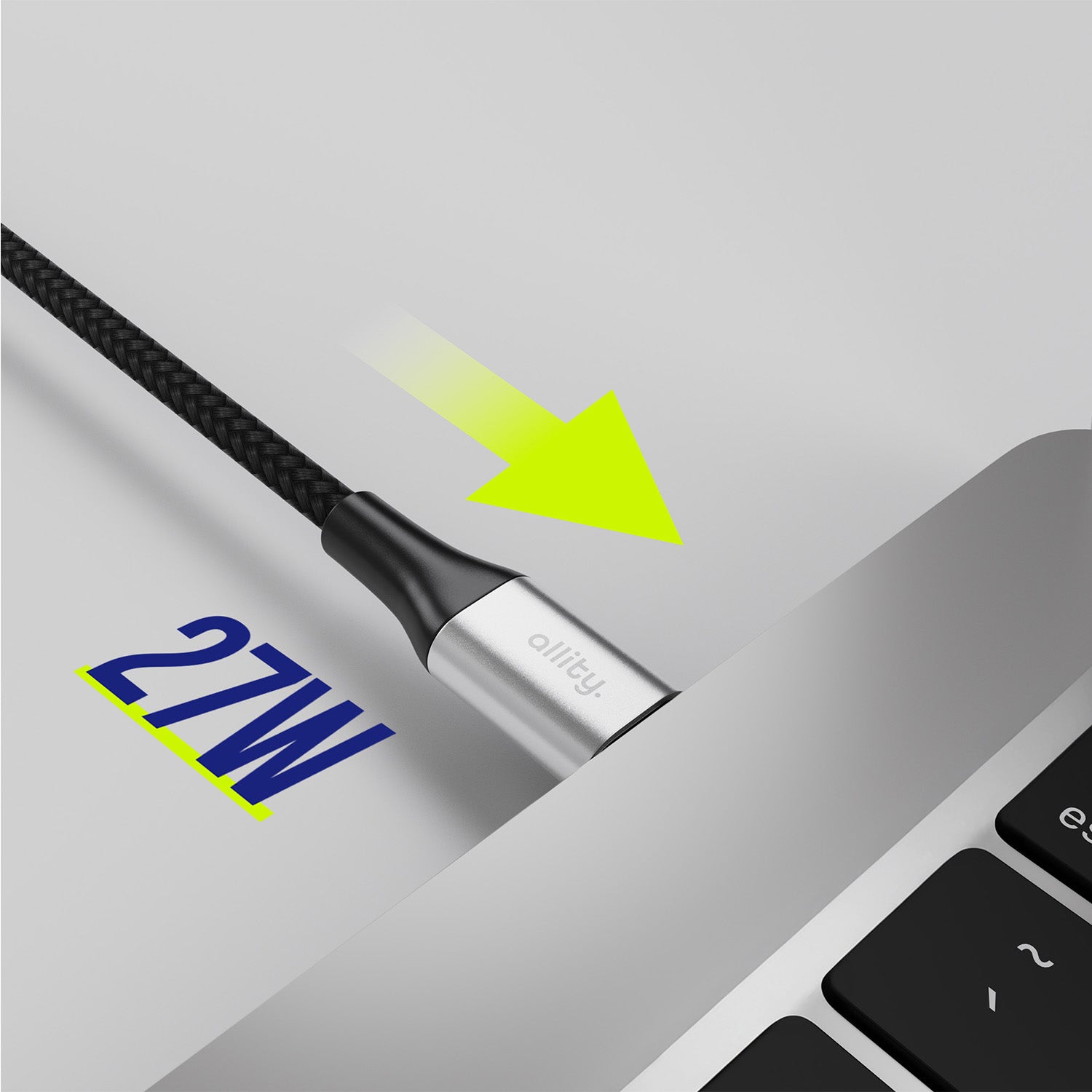 Καλώδιο Allity AUC-01 USB-c - lightning 1,0 m 27W μαύρο
