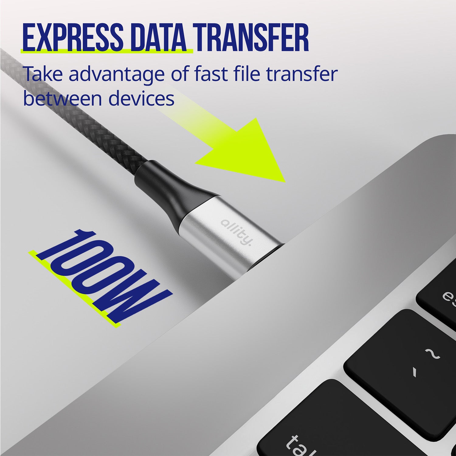 Καλώδιο Allity AUC-01 USB-c - USB-c 2,0 m 100W μαύρο