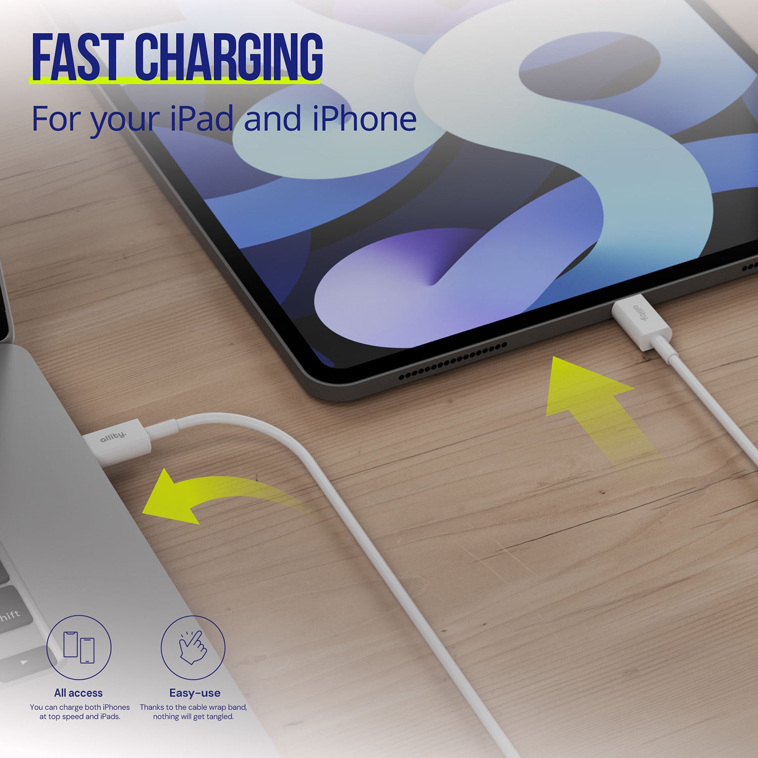Καλώδιο Allity AUC-03 USB-C - lightning 2,0 m 27W λευκό