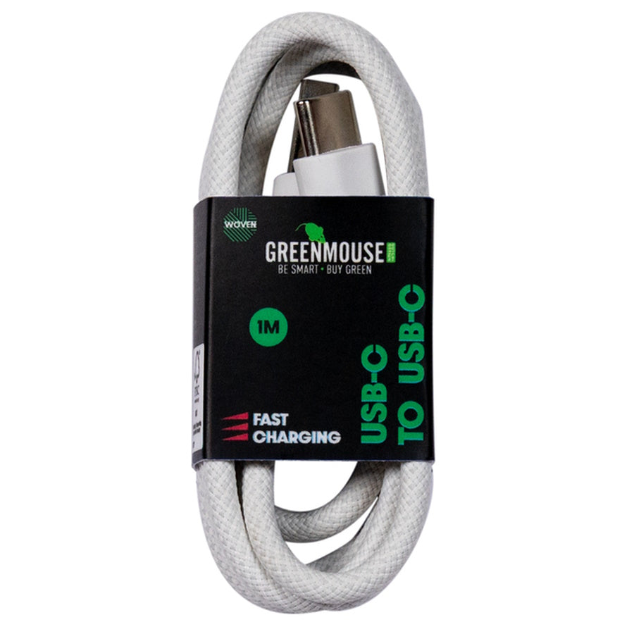 Καλώδιο φόρτισης και μεταφοράς δεδομένων GreenMouse – USB-C σε USB-C 1,0 m σε λευκό χρώμα - Braided - 46956805