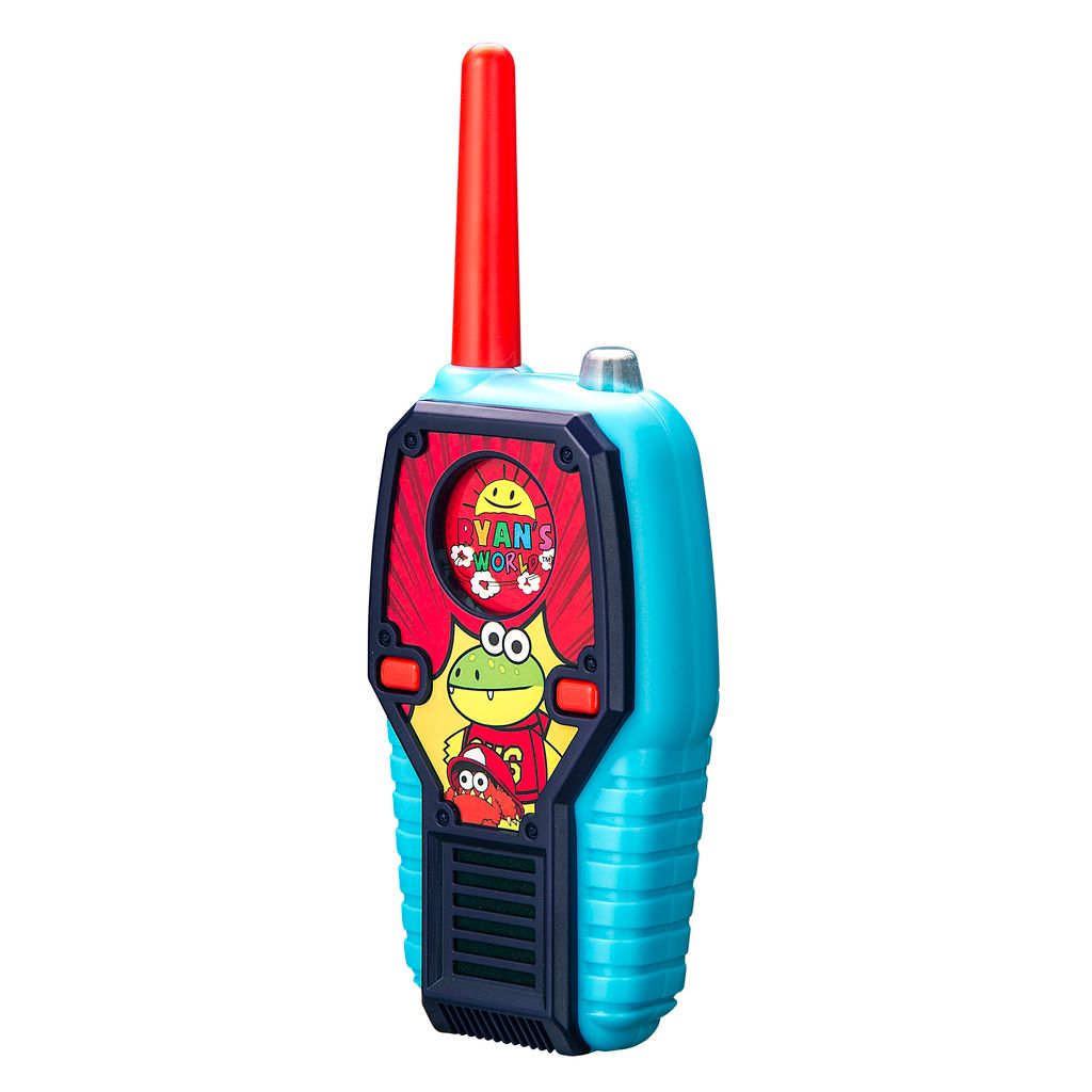 eKids Ryan's World Walkie Talkies για παιδιά & ενήλικες με ενσωματωμένο μεγάφωνο και εμβέλεια 150 μέτρων (RW-212) (Μπλε/Κόκκινο/Θαλασσί)