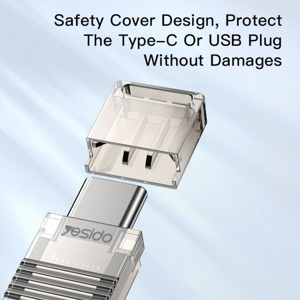 Yesido - Card Reader (GS21) - USB to Type-C, TF Card, 480Mbps - Transparent