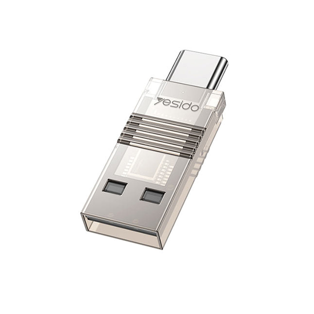 Yesido - Card Reader (GS21) - USB to Type-C, TF Card, 480Mbps - Transparent