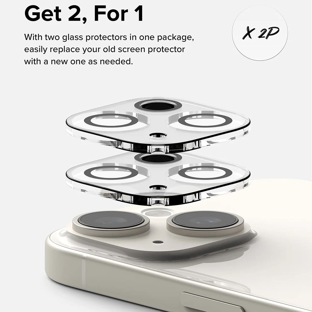 Ringke - Camera Protector Glass (2 pack) - iPhone 15 / iPhone 15 Plus - Clear