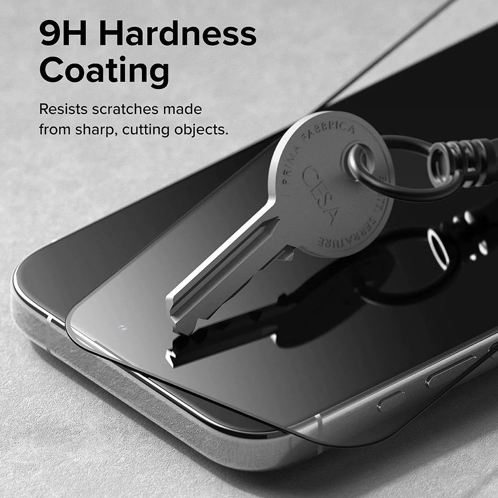 Ringke - Tempered Glass - iPhone 15 Pro - Black