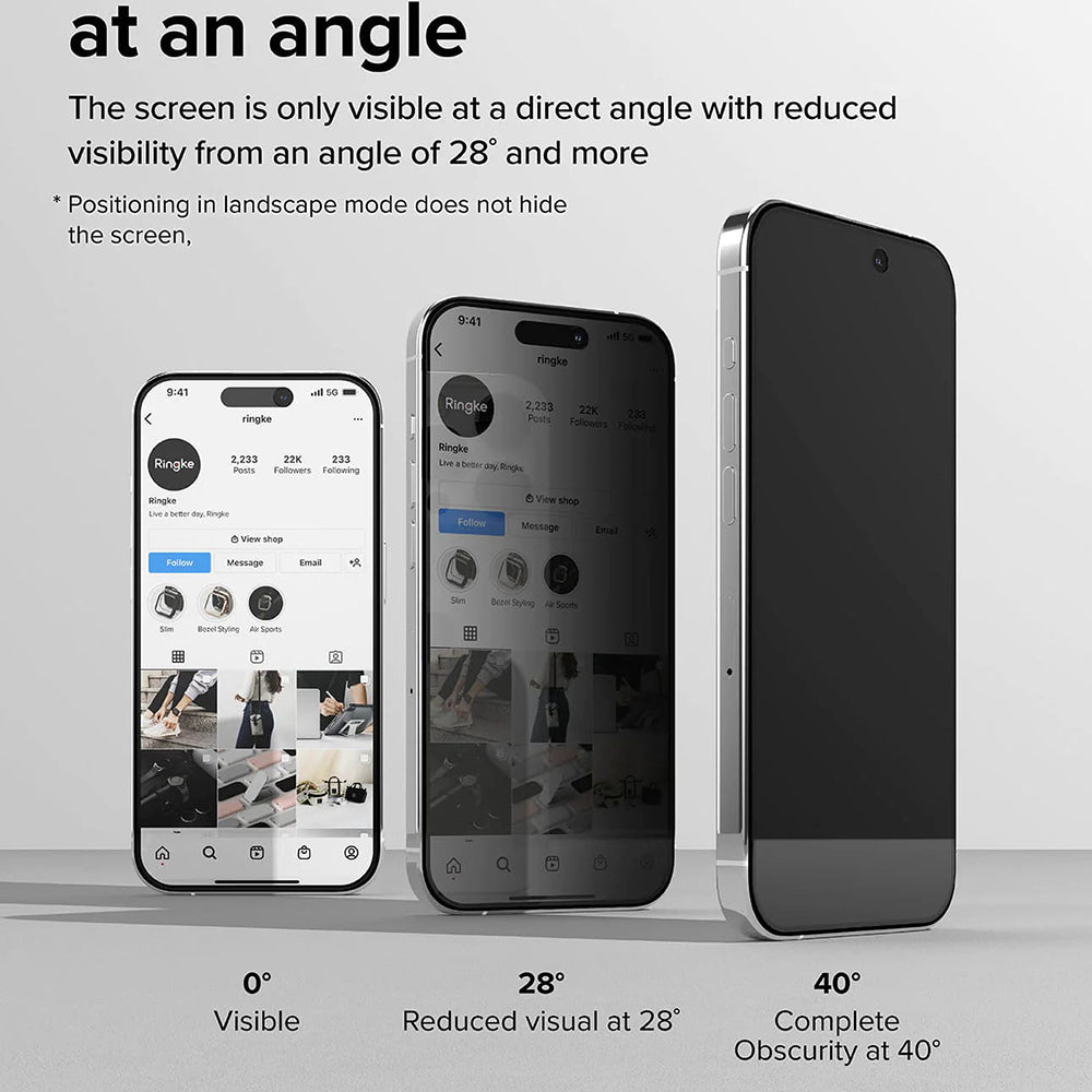 Ringke - Tempered Glass - iPhone 15 Pro Max - Privacy