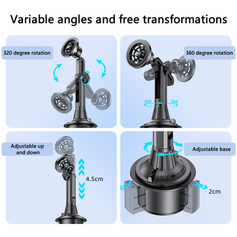 Yesido - Car Holder (C200) - MagSafe Compatible, for Cup Holder - Black