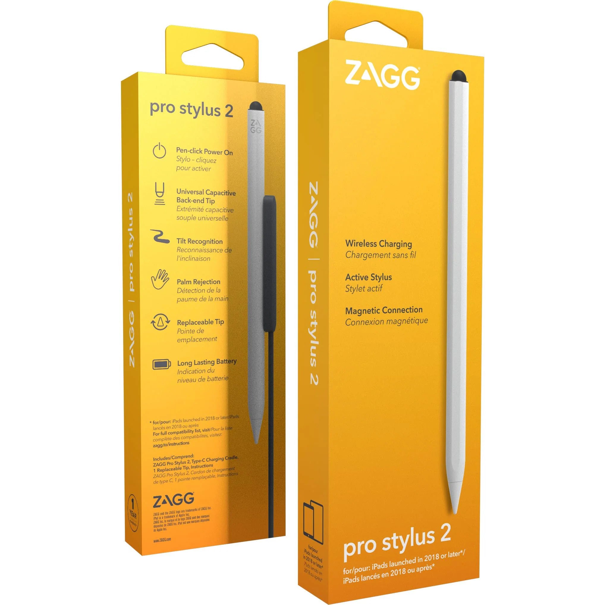 Zagg Pro Stylus 2 Universal ηλεκτρονική γραφίδα - για iPad & iPad Pro - σε λευκό χρώμα